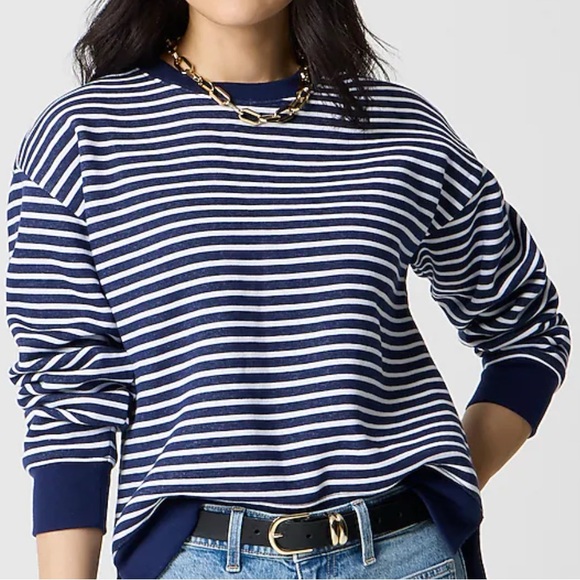 J.Crew NWT Striped Pullover Sweatshirt - Picture 5 of 8